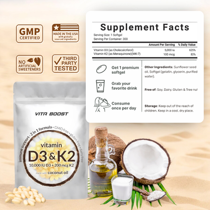 VitaBoost™ D3 + K2 Softgels